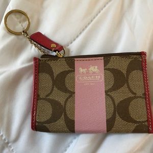 Pink Coach Keyring wallet/cardholder